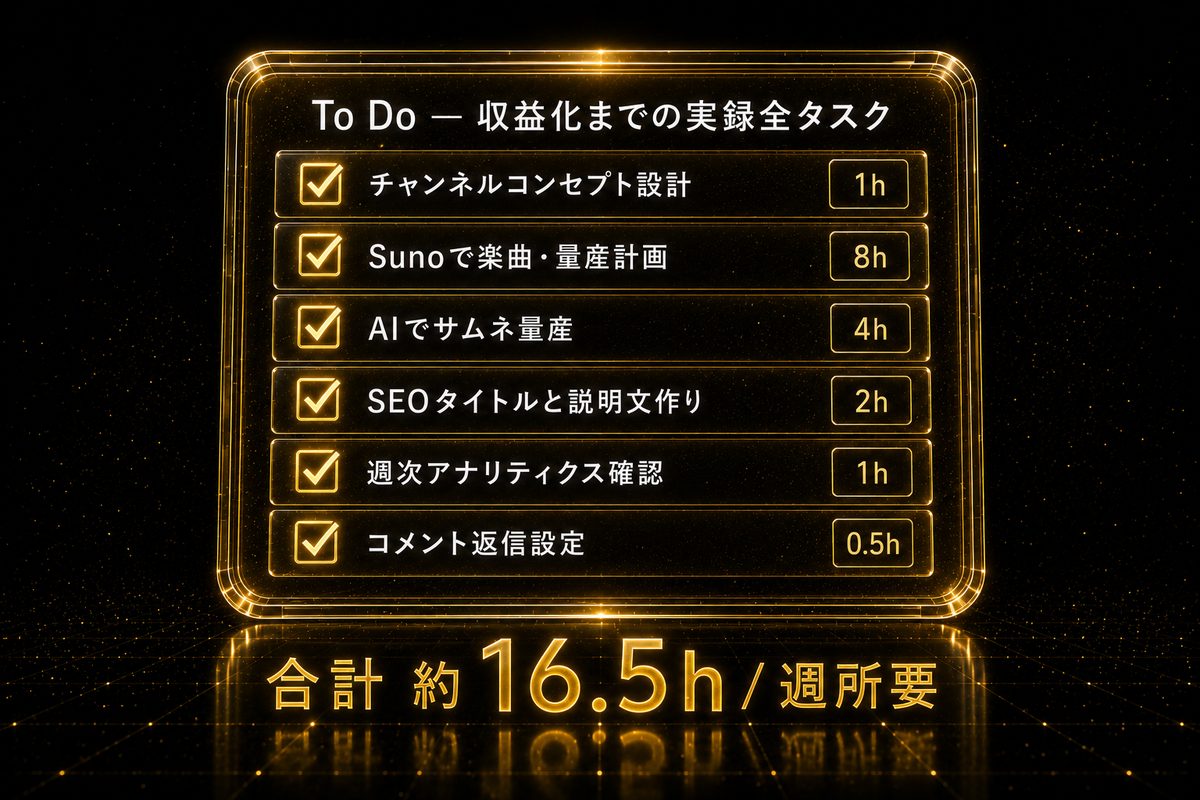To Do - 収益化までの実録全タスク・週16.5時間