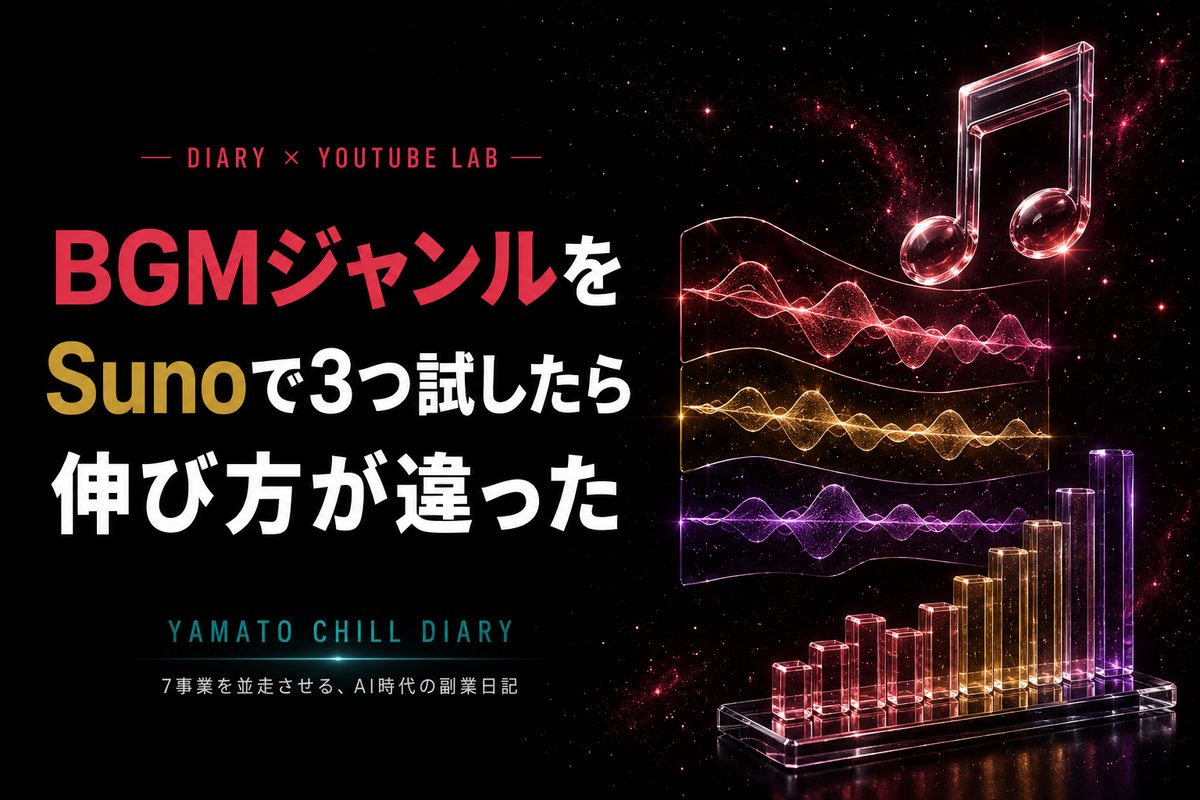 BGMジャンルをSunoで3つ試したら伸び方が違った - DIARY