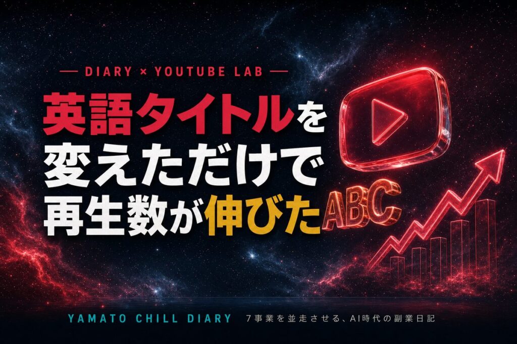 英語タイトルを変えただけで再生数が伸びた — YAMATO CHILL DIARY アイキャッチ