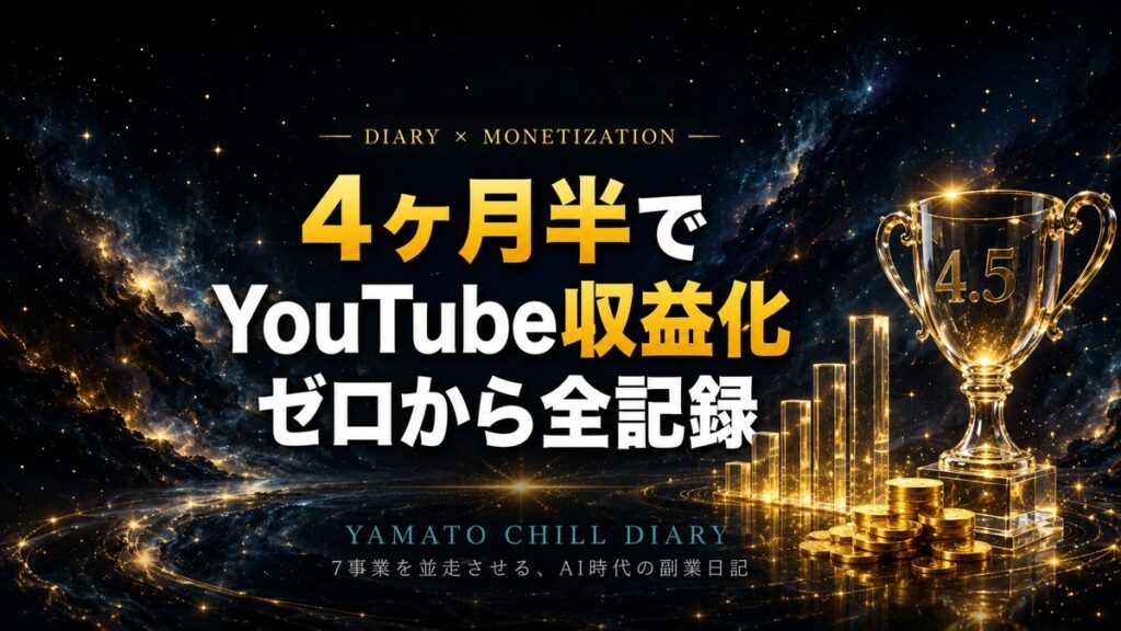 4ヶ月半でYouTube収益化 ゼロから審査通過までの全記録 ゴールド版アイキャッチ