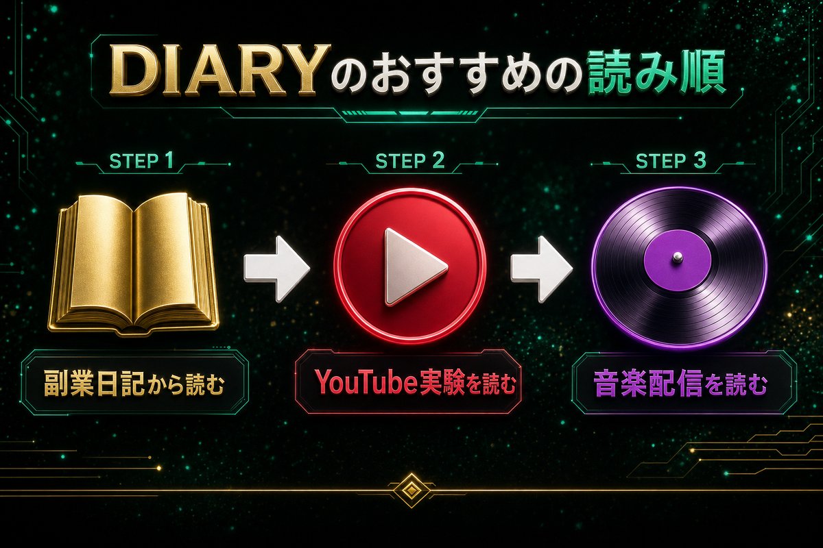 DIARYのおすすめの読み順 副業日記からYouTube実験そして音楽配信へ