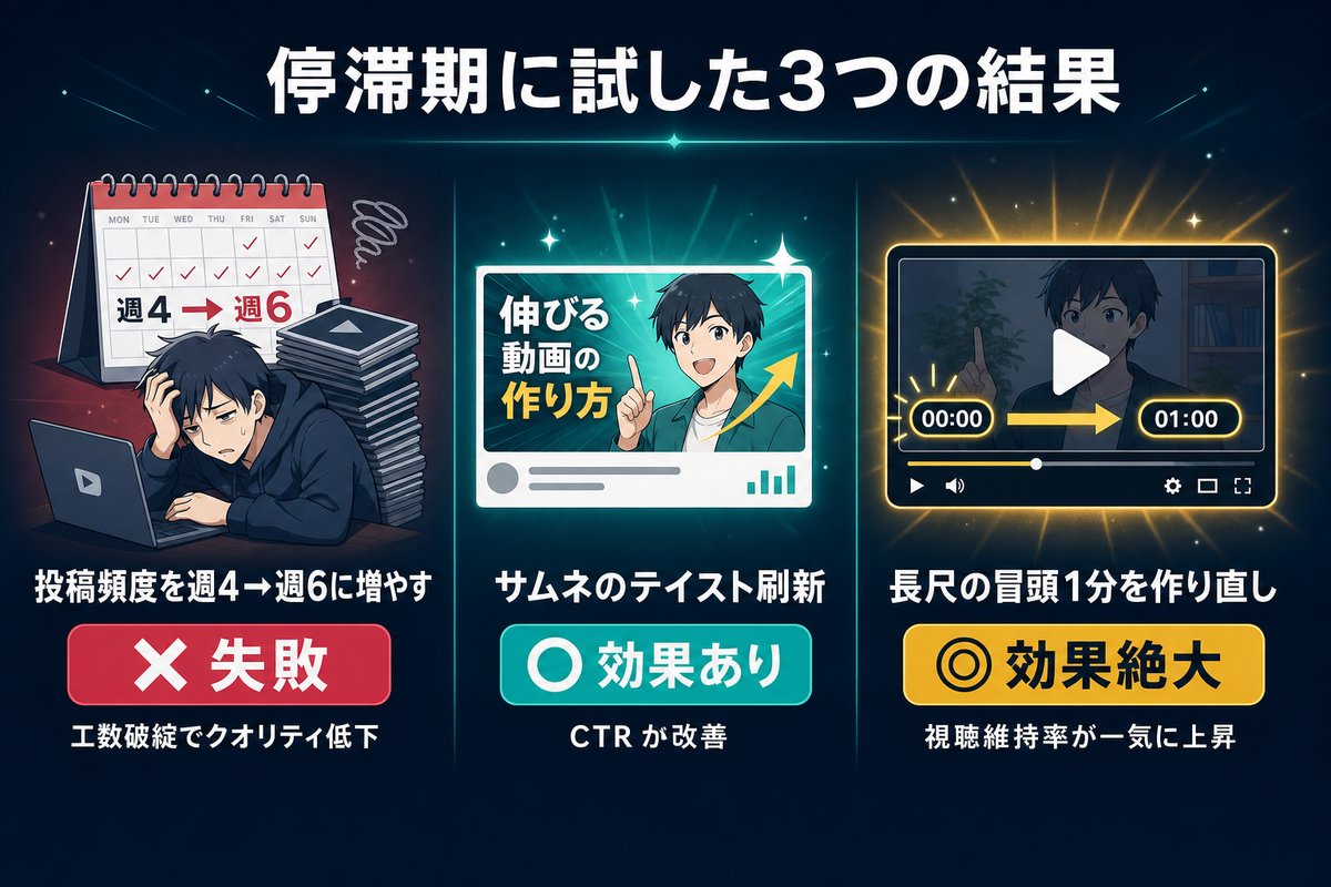 停滞期に試した3つの結果