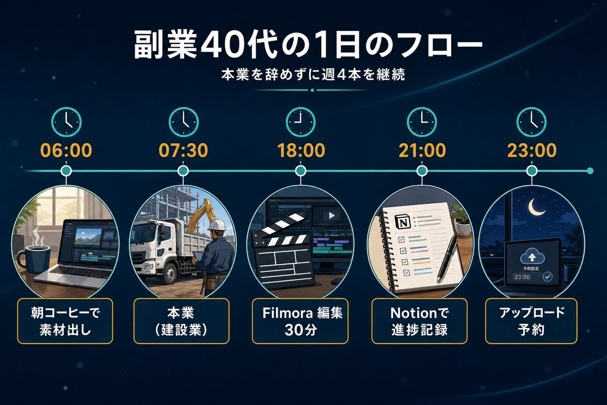 副業40代の1日のフロー