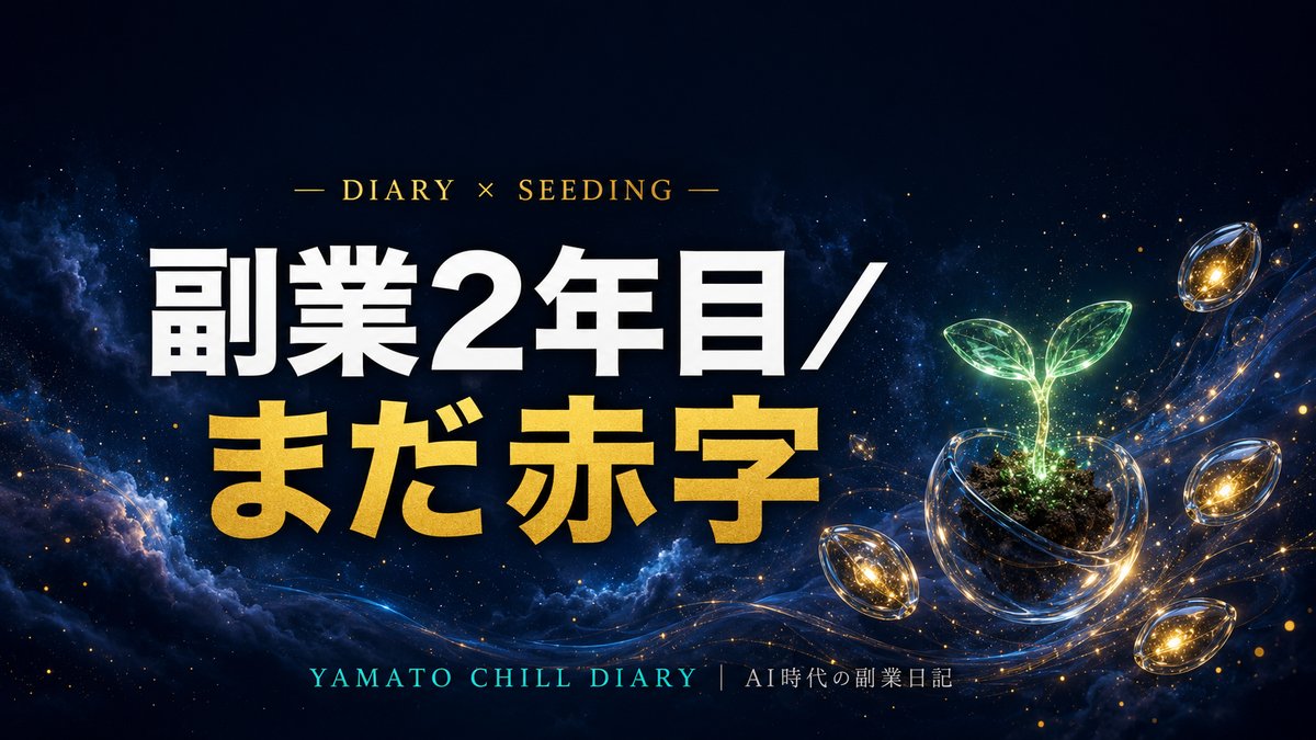 副業2年目・まだ赤字の種まき期を表すアイキャッチ